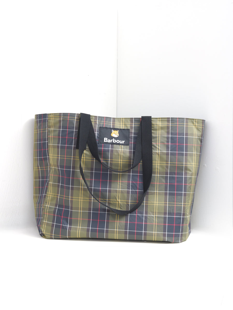 BARBOUR X MK REVERSIBLE TOTE BAG_dark navy