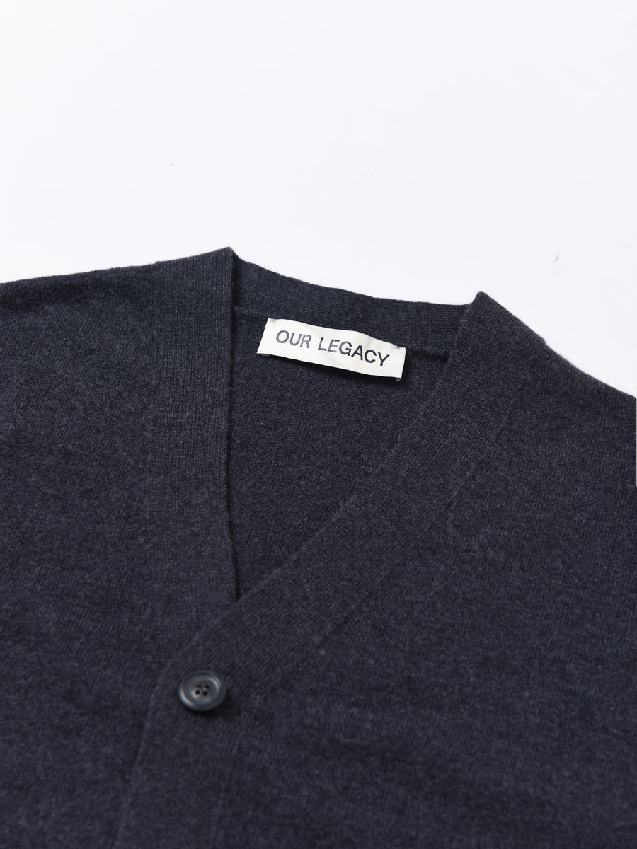 KNITTED CARDIGAN M4223KCD ANTHRACITE MELANGE WOOL – Blancsom 