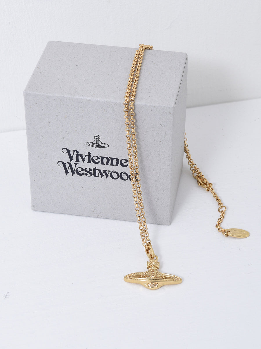 ★Vivienne Westwood★Mini Bas Relief Pendant★Gold Mini Bas Relief Pendant Necklace in GOLD-Light-Colorado
