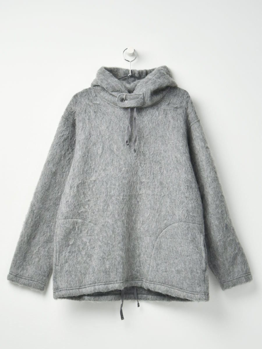 LONG SLEEVE HOODY HEATHER GREY SOLID MOHAIR