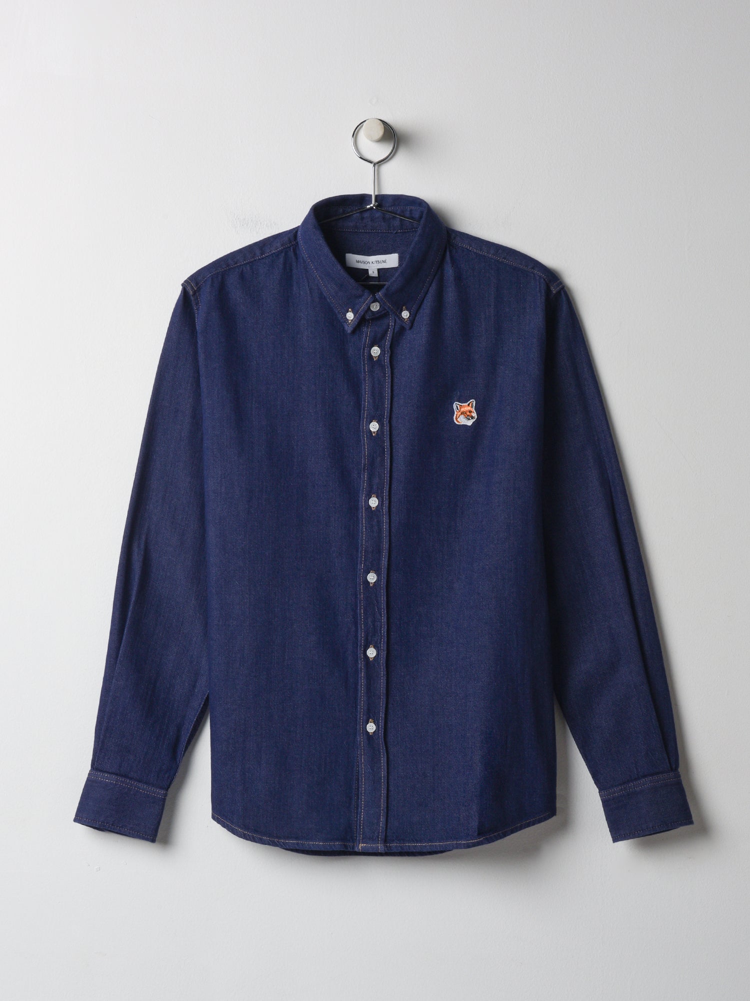 BD CASUAL SHIRT INSTITUTIONAL FOX HEAD PATCH_INDIG
