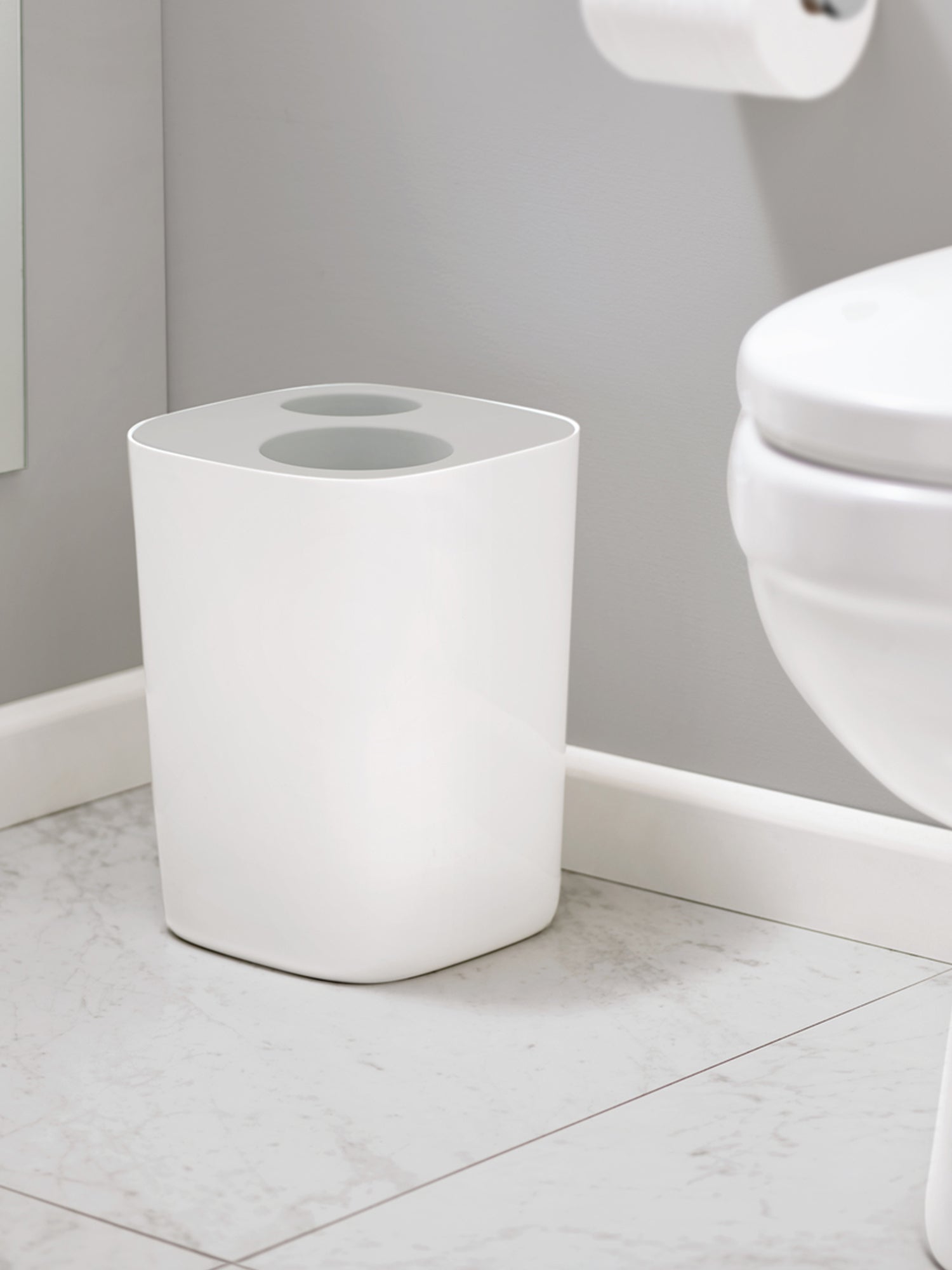 Split Bathroom Waste Separation Bin Grey Blancsom