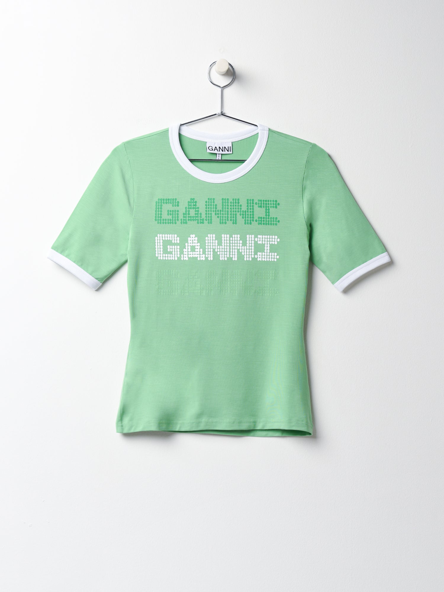 Light Stretch Jersey Ganni Fitted Tshirt