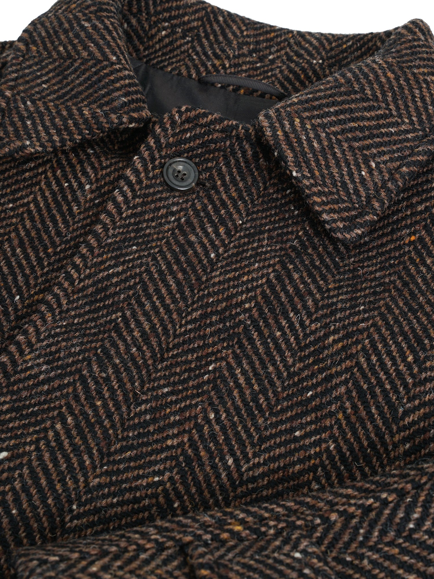 Herringbone Raglan Overcoat Brown Blancsom