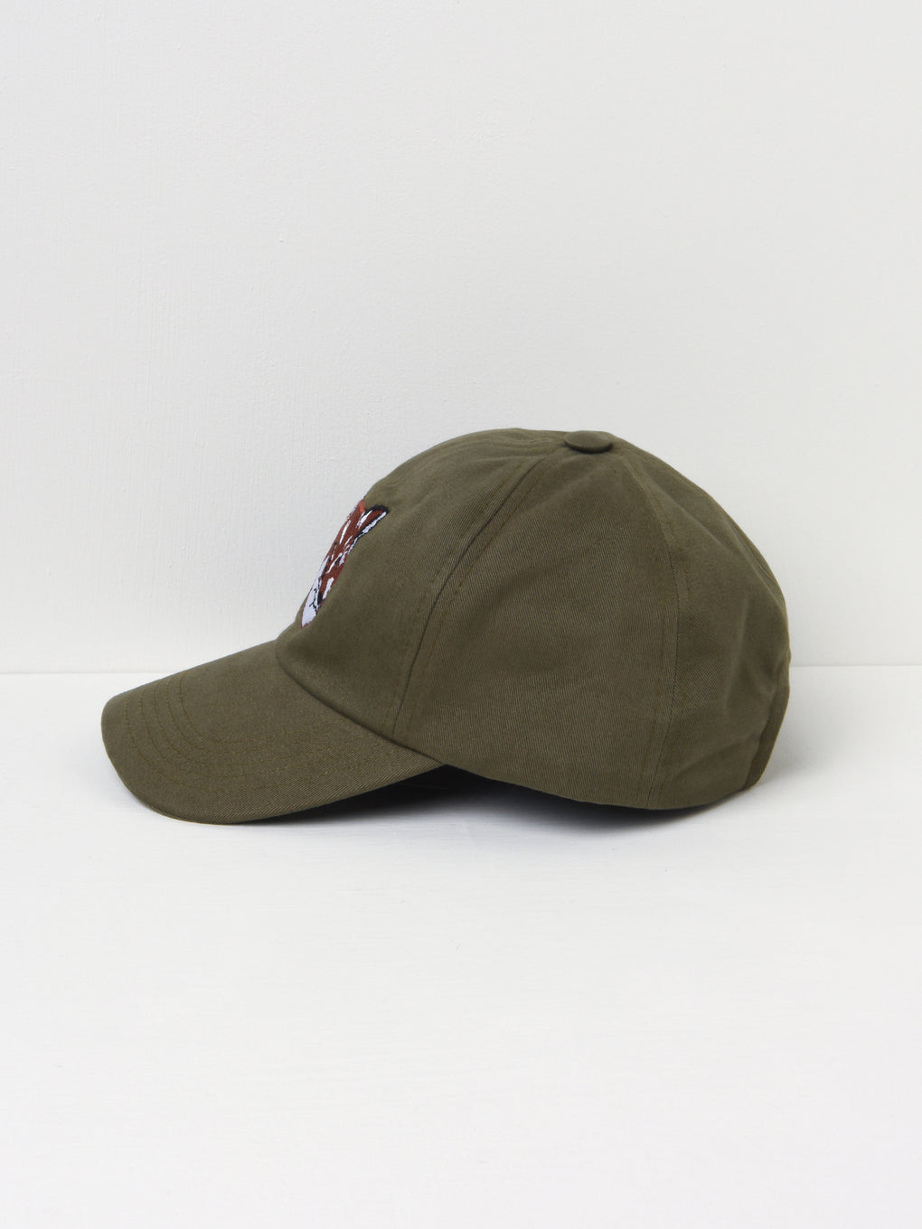 LARGE FOX HEAD EMBROIDERY 6P CAP_DARK KHAKI – Blancsom